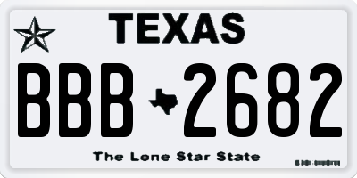 TX license plate BBB2682