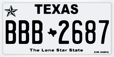 TX license plate BBB2687