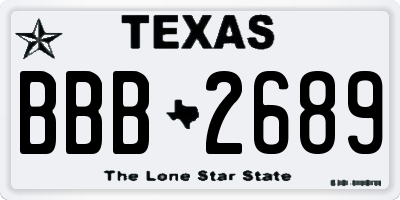 TX license plate BBB2689