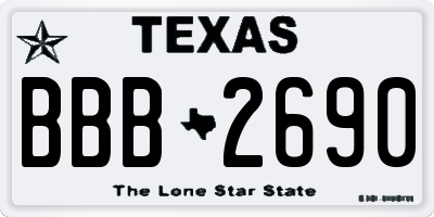 TX license plate BBB2690