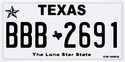 TX license plate BBB2691