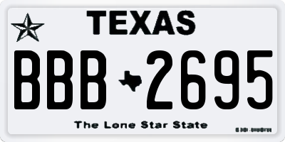 TX license plate BBB2695