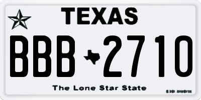 TX license plate BBB2710