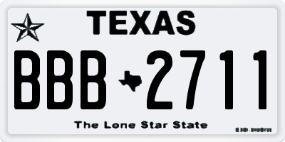 TX license plate BBB2711