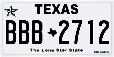 TX license plate BBB2712