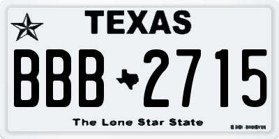 TX license plate BBB2715