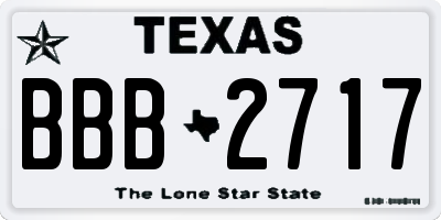 TX license plate BBB2717
