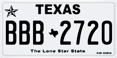 TX license plate BBB2720