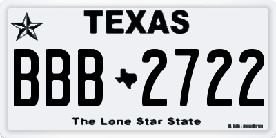 TX license plate BBB2722