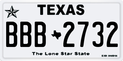 TX license plate BBB2732