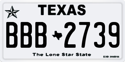 TX license plate BBB2739