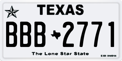 TX license plate BBB2771