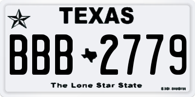 TX license plate BBB2779