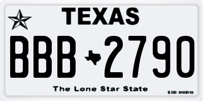 TX license plate BBB2790