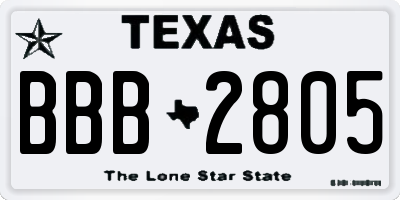 TX license plate BBB2805