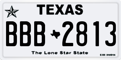 TX license plate BBB2813