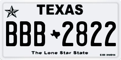 TX license plate BBB2822