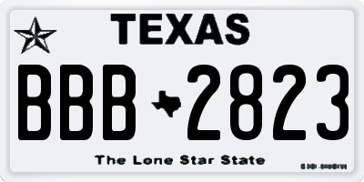 TX license plate BBB2823