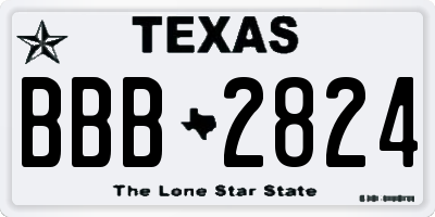 TX license plate BBB2824