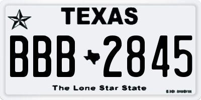 TX license plate BBB2845