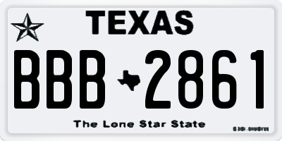 TX license plate BBB2861