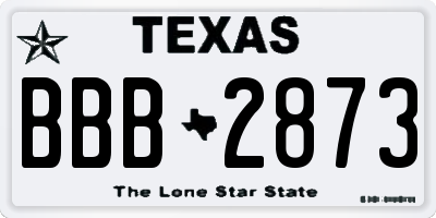 TX license plate BBB2873