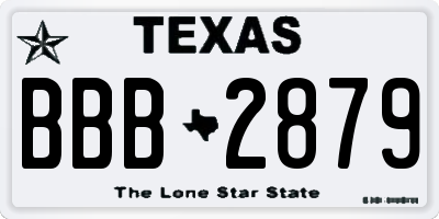 TX license plate BBB2879