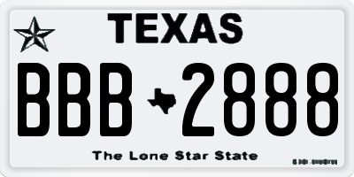 TX license plate BBB2888