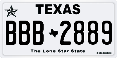 TX license plate BBB2889