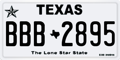 TX license plate BBB2895