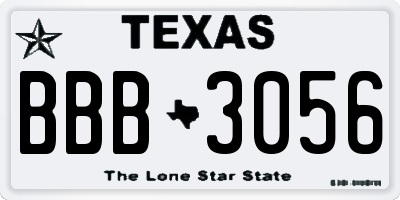 TX license plate BBB3056