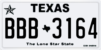 TX license plate BBB3164