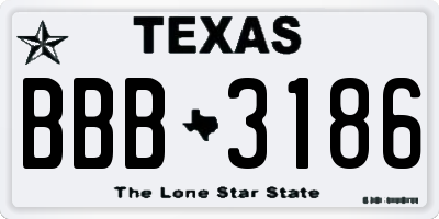 TX license plate BBB3186