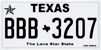 TX license plate BBB3207