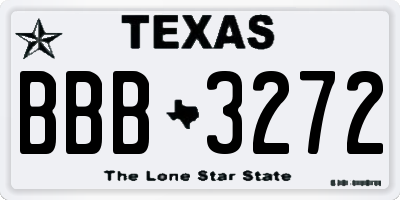 TX license plate BBB3272