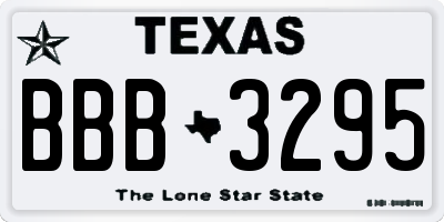 TX license plate BBB3295