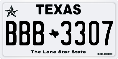 TX license plate BBB3307