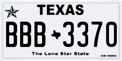 TX license plate BBB3370