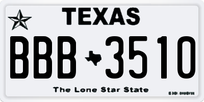 TX license plate BBB3510