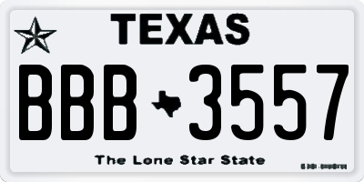 TX license plate BBB3557