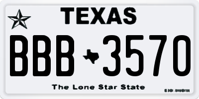 TX license plate BBB3570
