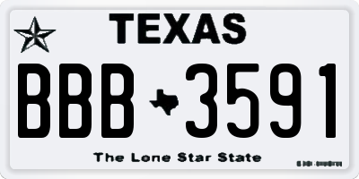 TX license plate BBB3591