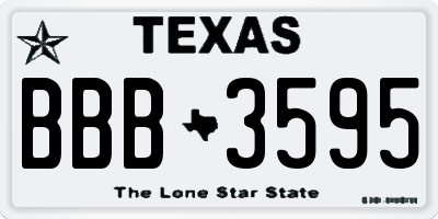 TX license plate BBB3595