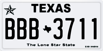 TX license plate BBB3711