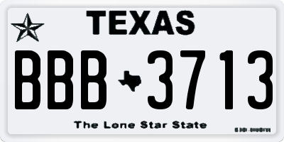 TX license plate BBB3713