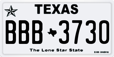 TX license plate BBB3730