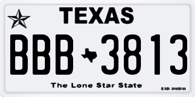 TX license plate BBB3813