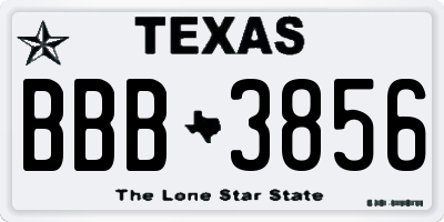 TX license plate BBB3856