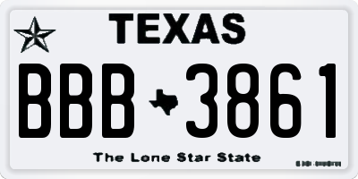 TX license plate BBB3861