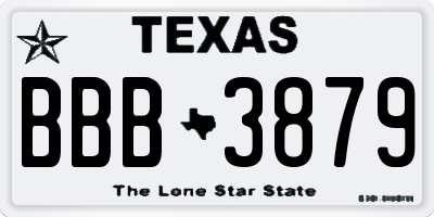 TX license plate BBB3879